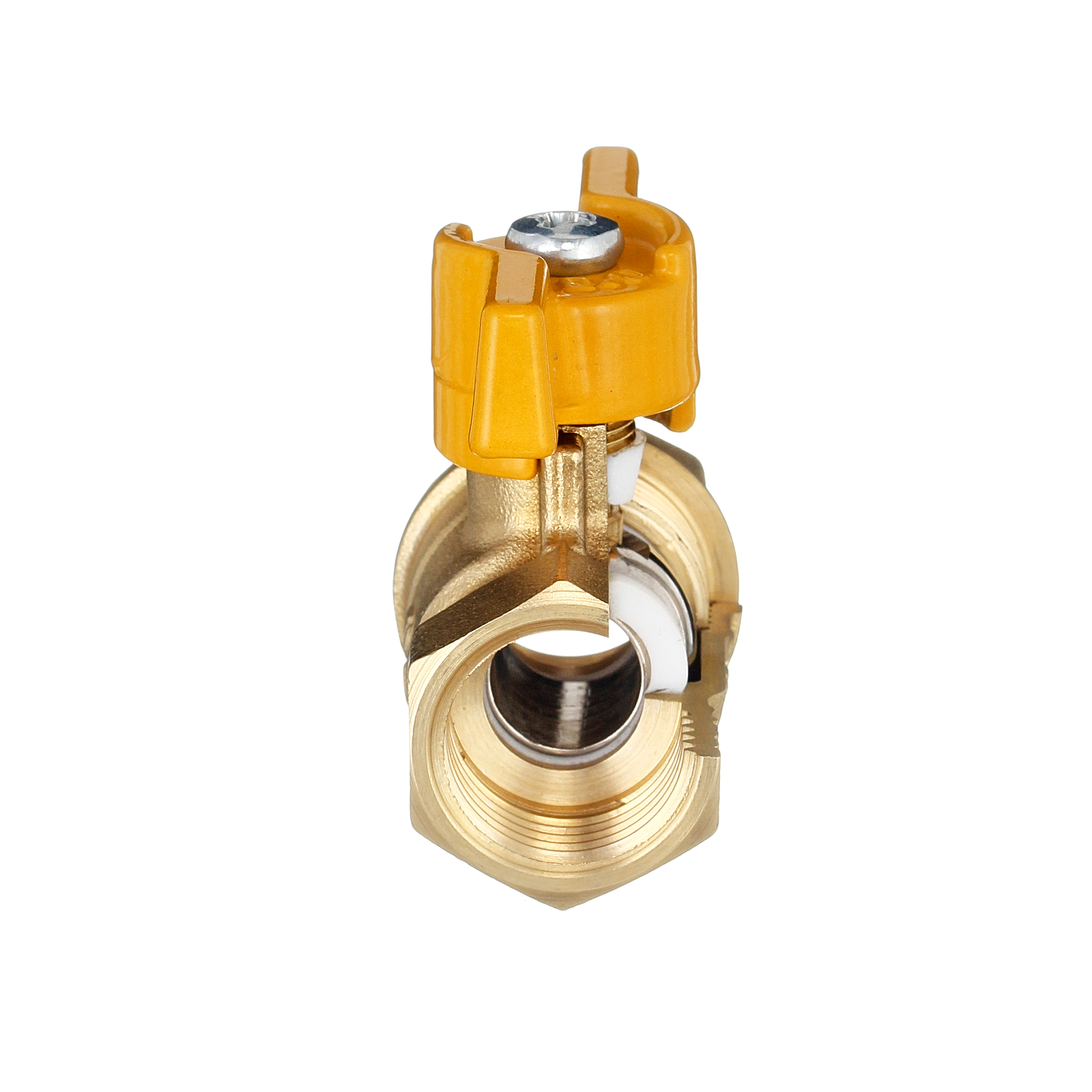 Кран шаровый латунныйБАЗ  11б27п газ ВР/ВР Ду 15 (1/2") Ру 40 бабочка 