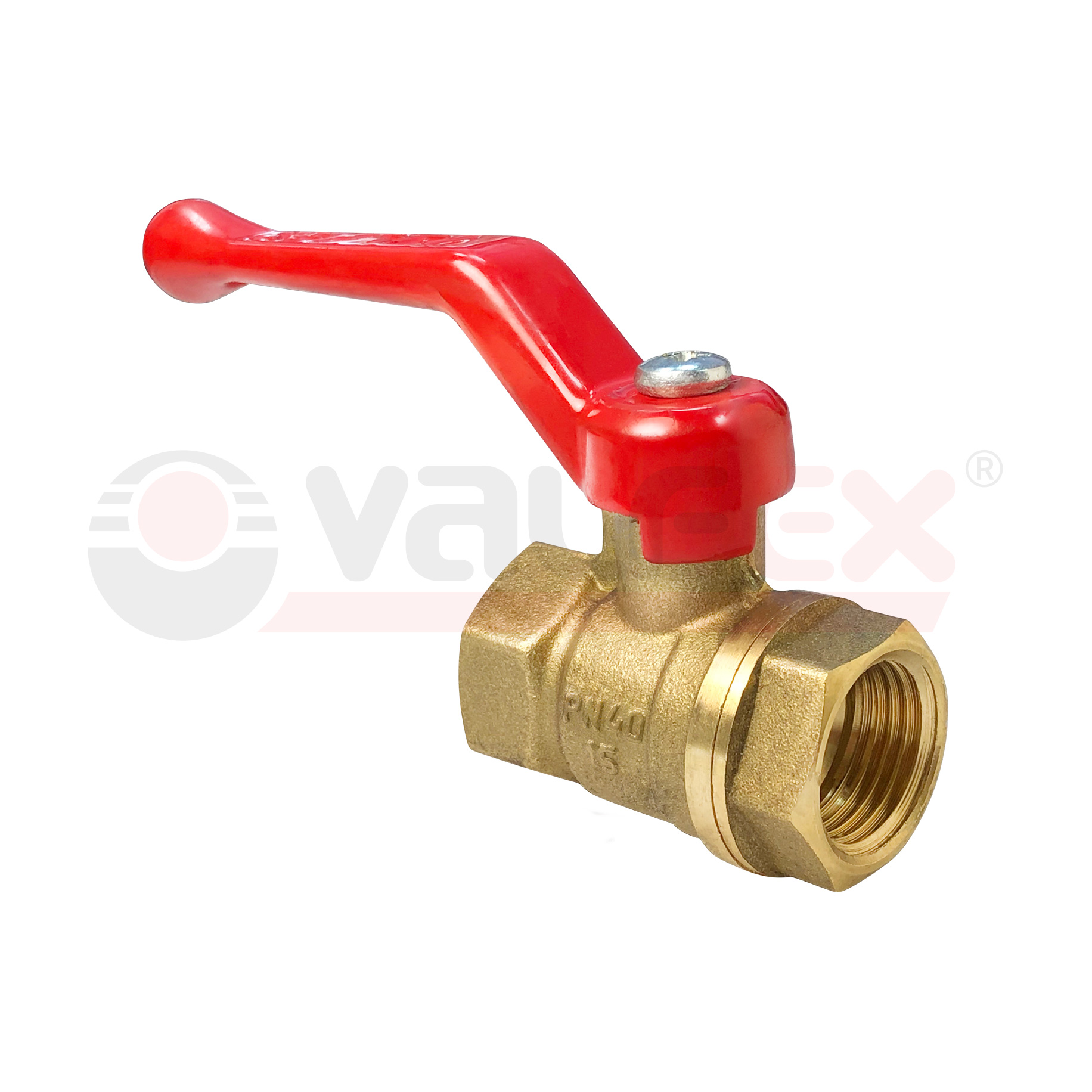 Кран шаровый латунныйVALFEX STANDART 11б27п1 вода ВР/ВР Ду 15 (1/2") Ру 40 рычаг 