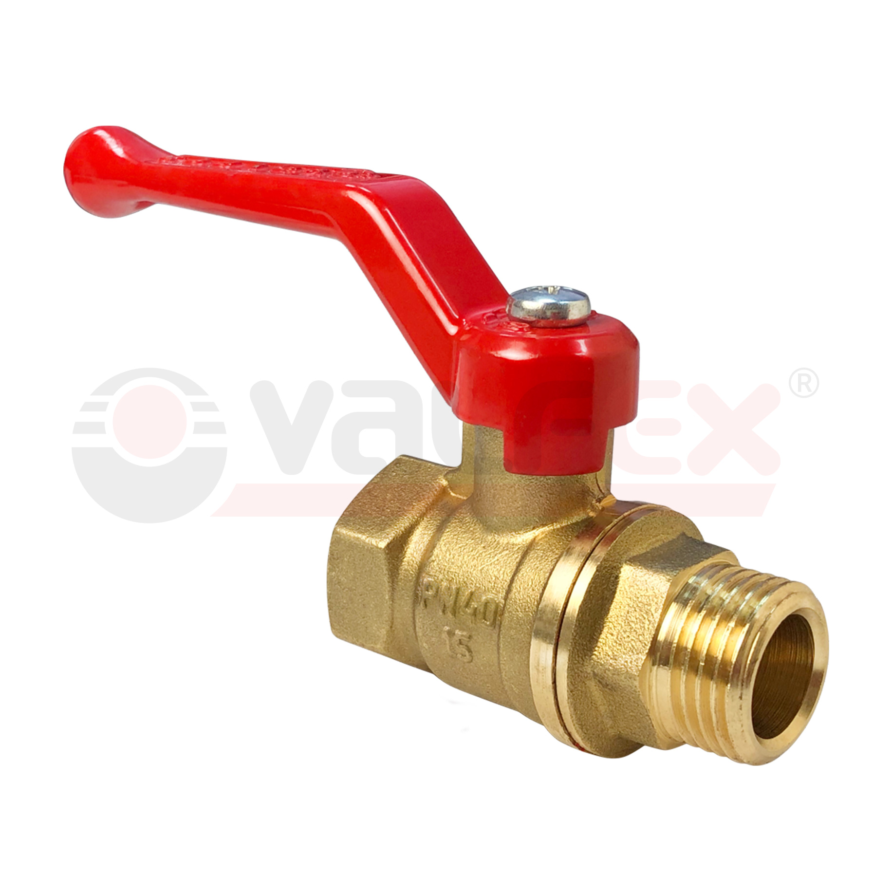 Кран шаровый латунныйVALFEX STANDART 11б27п1 вода ВР/НР Ду 25 (1") Ру 40 рычаг 